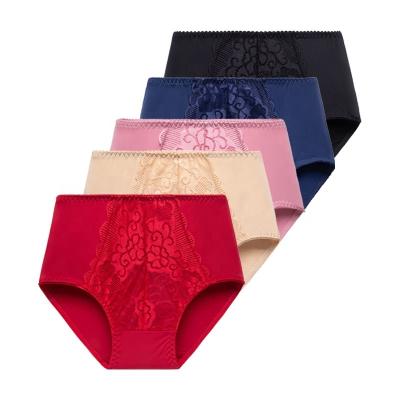 China Antibacterial wholesale high waist cotton panties lace soft underwear plus size panties for women for sale