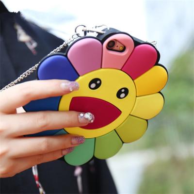 China Cute Cartoon Seven Colors Sunflower Sunflower Silicone Rubber Cover Case Fundas Seven Colors For iPhone 6/6 Plus/7/7 Plus for sale