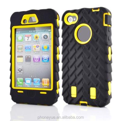 China Ultrathin Dual Layer Silicone Tire Armor Hybrid Full Protective Plastic Hard Back Cover Phone Case For iPhone for sale