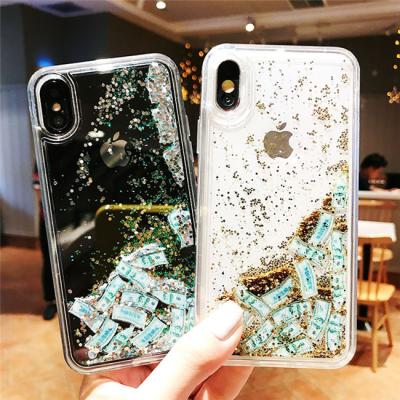 China 2021 Hot Selling Anti-drop Quicksand Dynamic Liquid Glitter Coque Hard PC Phone Case For iPhone 7 8 X XR Xs Plus 6s Max for sale