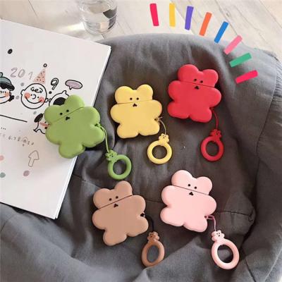 China Protect Cute Kawaii Silicone Cartoon Candy Earphone Case 3D Bear DIY Earphone Wireless Earphone Case Cover for Airpods 1 2 for sale