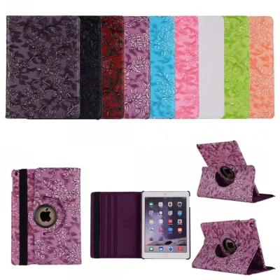 China 360 Degree Grape Blossom Smart PU Leather 360 Degree Rotating Cover Stand Tablet Case For iPad 9.7 2018 2017 New for sale