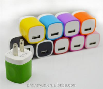 China Wholesale Colorfol EU USA Mobile Phone Plug In 5V 1A USB Wall Charger Adapter For Mobile Phone for sale