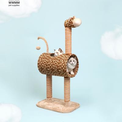 China Sustainable Cat Climbing Frame Cat Scratch Board Scratching Post Giraffe for sale