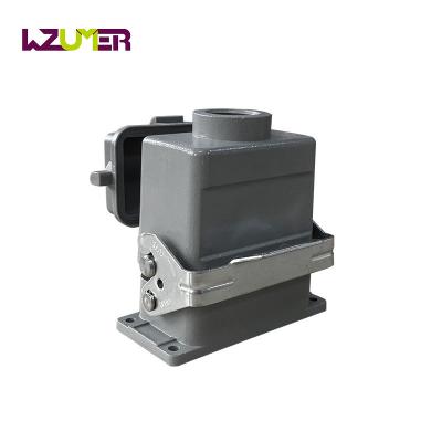 China WZUMER Power 4 Pins Hood Bulk HSB Series Loop Top Single Head Mount Heavy Duty Connector With Cover for sale