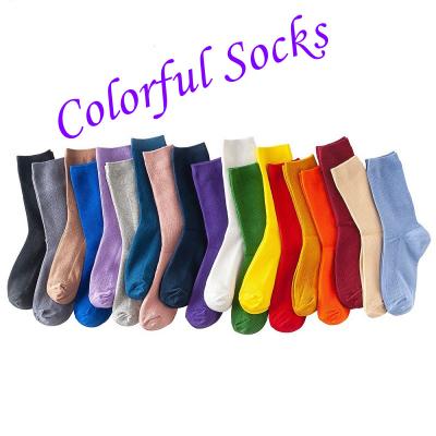 China QUICK DRY Women's ComfortBlend Casual Ribbed Colorful Socks Lines Neeedle Crew Breathable Socks for sale