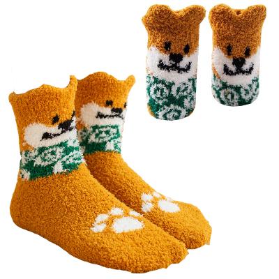 China Fuzzy Coral Fleece Fluffy Socks Warm Winter QUICK DRY Sleep Stocking Comfortable Soft Adult Plush Slipper Crew Socks for sale