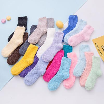 China Best Hot Selling Custom Popular QUICK DRY Socks Ladies Girls Winter Socks Candy Colors Women's Soft Fuzzy Socks for sale