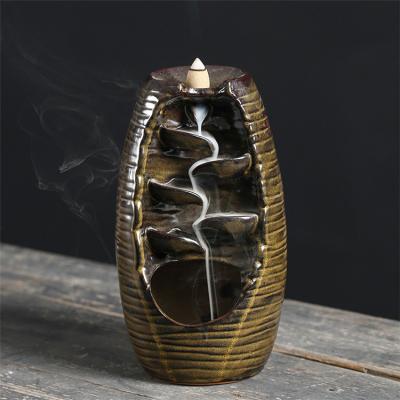 China Cheap Japanese Incense Price Waterfall Censer River Handwork Incense Holder Ceramic Backflow Waterfall for sale