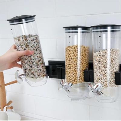 China Wall Mounted Device Type Cereal Dispenser Cereal Canister Freshness Storage Cereal Storage Bin Grain Dispenser Grains Food Storage for sale