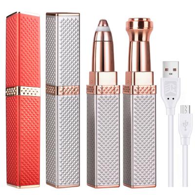 China Women Painless Depilator Hair Remover Epilator Mini Shaver Razors Portable Facial USB Eyebrow Shaver Electric Makeup Trimmer for sale