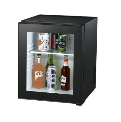 China Absorption 30L Hotel Glass Door No Compressor Minibar Fridge for sale