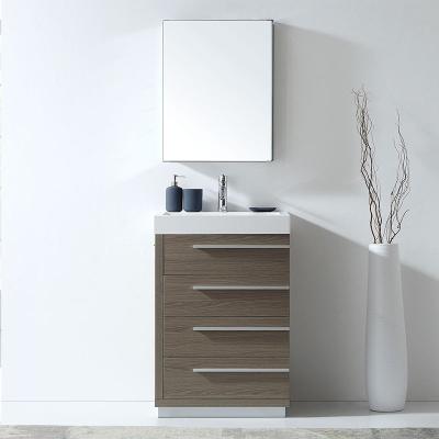 China Hangzhou Eco - Friendly Cheap Price PVC Film Bathroom Cabinet With Mirror for sale