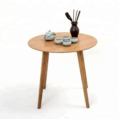 China (Other) wholesale 60CM round adjustable waterproof solid bamboo coffee table for sale