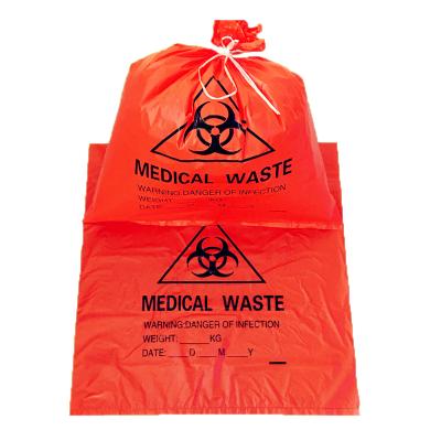 China Waste Bag Disposable Waste Bag Waste Bag For Burning Flat Pouch PO Biohazard Hospital PE High Quality Medical Disposable Side Gusset Bag for sale