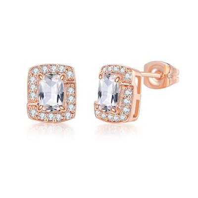 China 2021 Factory Wholesale CLASSIC Women Bridal Jewelry AAA+ Zircon Wedding Stud Earrings E275-M for sale