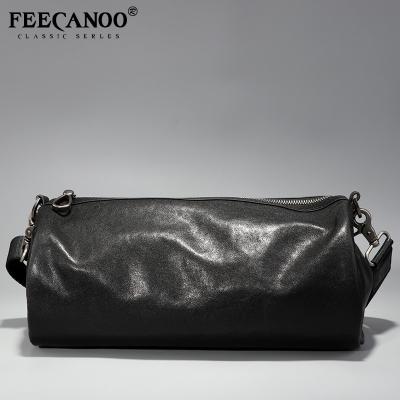 China Wholesale new fashion genuine leather men's shoulder bag vintage cylinder bag men's bag shoulder bag for sale