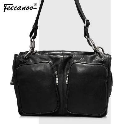 China Others Vintage Fashion Genuine Leather Bag Men's Shoulder Bag Cowhide Cross - Body Bag Quality Casual Men's Bag Backpack for sale