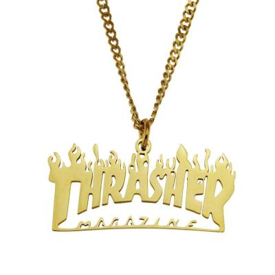 China Wholesale Stainless Steel Crown Jewelry Hiphop Fashion English Pendant Necklace for sale