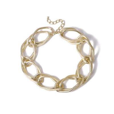 China Wholesale Casual / Sporty Fashion Jewelry Gold Plated Aluminum Women Choker Necklace for sale