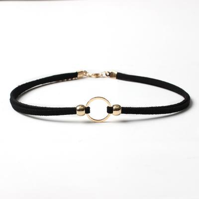 China Simple Circle Fashion Jewelry Copper Choker Wholesale Casual / Sporty Flocking Necklace for sale