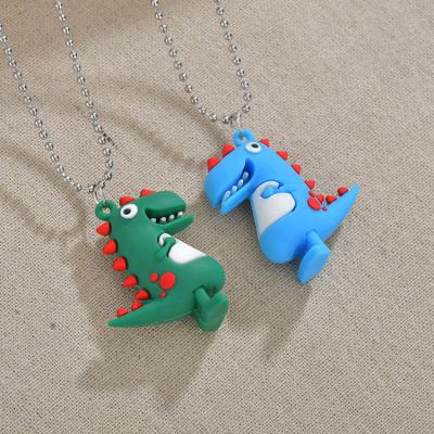 China Wholesale Sweet Korean Creative Dinosaur Doll Children's Necklace Best Friends Jewelry Fashion Pendant Necklace for sale