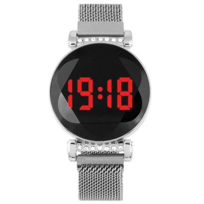 China Casual Day / Date Fashion Trend Round LED Touch Screen Magnet Watch for sale