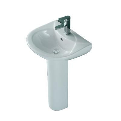 China WDSI Modern Portable White Basin With Full Ceramic Pedestal Sink Wash Basin With Nano Gloss Pedestal Sink for sale