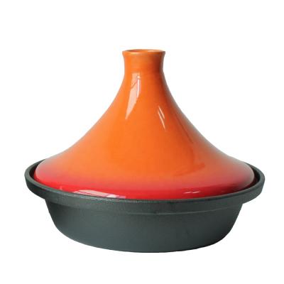 China Sustainable Wholesale Large Cast Iron Metal Tagine Dish Pot Moroccan Tagine Cookware for sale