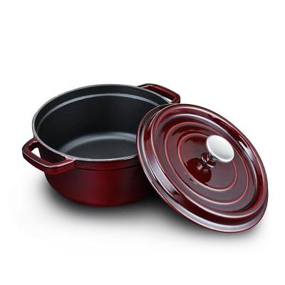 China Sustainable Cast Iron Cookware Cast Iron Casserole Enamel Dish Pot With Lid for sale