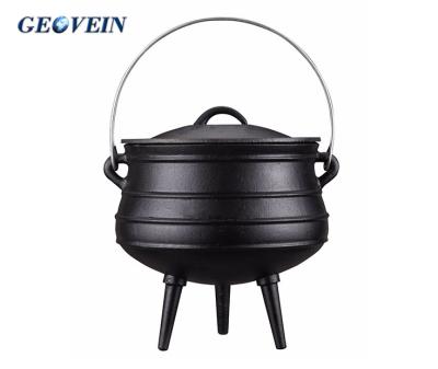 China South Africa Oval Cast Iron Dutch Oven Potjie Cast Iron Outdoor Camping Cooker Viable for sale