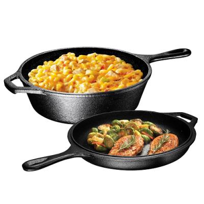 China Amazon Sustainable Popular 2 In 1 Set No Double Used Cast Iron Dutch Oven Pre-Seasoned--Cast Iron Pot Liner for sale