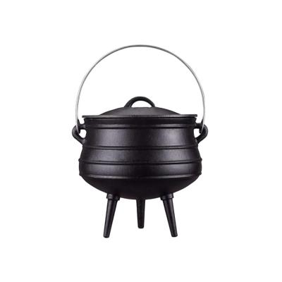 China Size 1/4 mini cast iron potjie three legged pot viable black for sale