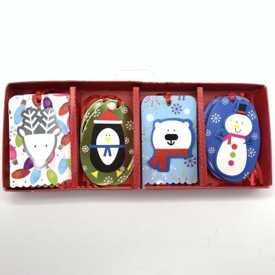 China 2022 New Designs Snowman 3D Foil Glitter Anti-counterfeit Handmade Christmas Gift Tags Hanging Tags for sale