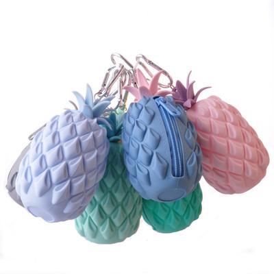 China Hot Selling New Fashion Fashion Pineapple Silicone Coin Purse Cute Coin Purse With Zipper for sale