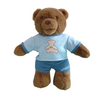 China Plush Factory Custom Standing Plush Teddy Bear With T Shirts for sale