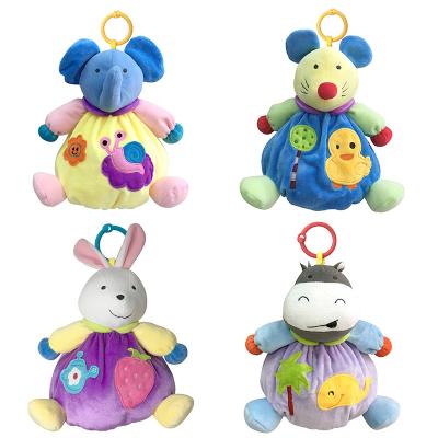 China Cute Funny Baby Rattle Plush Stuffed Plush Animal Rattle Toys For Baby for sale