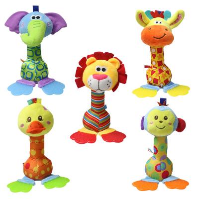 China Safety teether 2018 Animals baby rattle stick toy cutest milk teeth rattle toy for sale