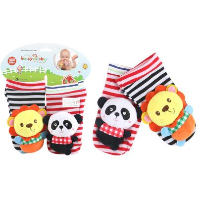 China Healthy Happy 3d Monkey Baby Plush Animal Rattle Toys Socks for sale