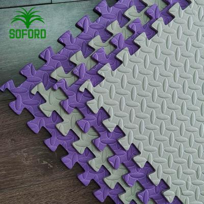 China Safe Wholesale  purple color Interlocking foam eva floor mat suitable for bedroom and sports for sale