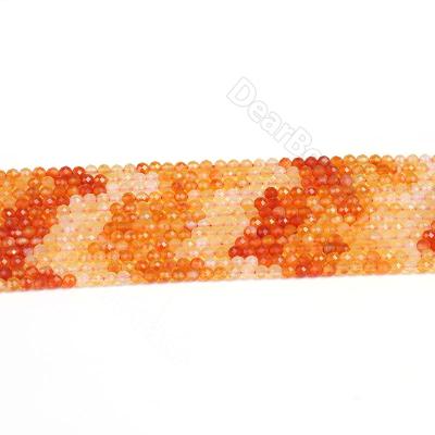 China Trendy Natural Micro Faceted Gradient Gemstone Beads , Green Agate Red Carnelian Agate Bead 3mm For DIY Jewelry Making for sale