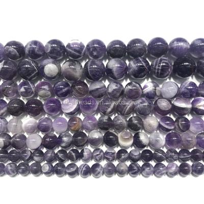 China For DIY Jewelry Making Factory Wholesale Cheap 4mm 6mm 8mm 10mm Natural Dog Tooth Chevron Amethyst Bead 8mm For DIY Jewelry Making for sale