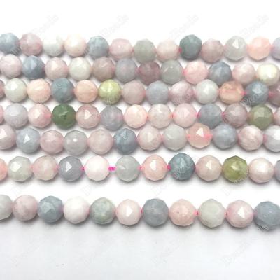 China Hot Selling Unique Trendy Rose Cut Double Star Shape New 8mm Faceted Mixed Morganite Beads For Jewelry Making for sale