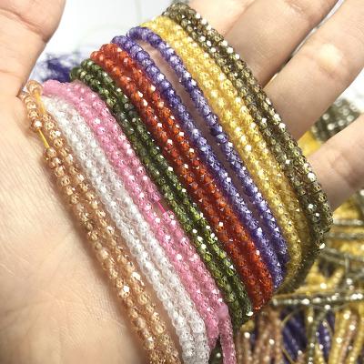 China Trendy Natural Small Tiny Rondel Faceted Gemstone Beads, 3mm 2mm Faceted Rondel Zircon Beads For Jewelry Making for sale