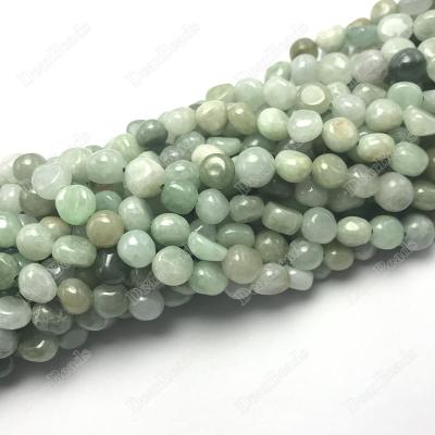 China For DIY Jewelry Making 6mm~8mm~10mm Wholesale Natural Irregular Nugget Green Burmese Burmese Jade Nuggets Oval Beads for sale