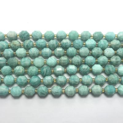 China 2020 trendy new style faceted shape natrual stone amazonite tube beads tube stone beads for jewelry making for sale