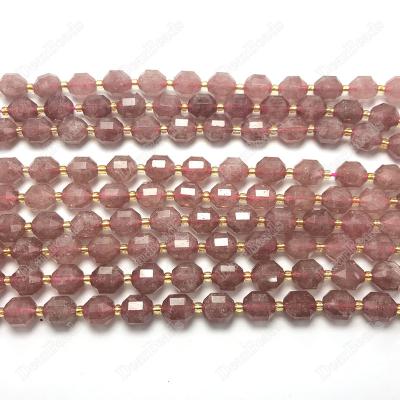 China 2020 trendy new fashion faceted strawberry natrual stone quartz shape tube beads tube stone beads for jewelry making for sale