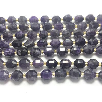 China Trendy faceted natrual stone beads tube shape amethyst tube beads for jewelry making for sale