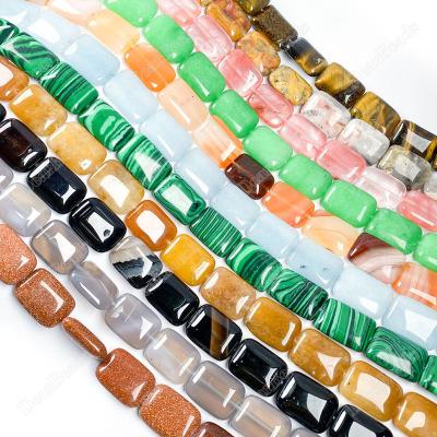 China New Arrival Trendy Gemstone Rectangle Loose Beads, Turquoise Quartz Materials Multiple Rectangle Stone Beads For DIY Jewelry Making for sale