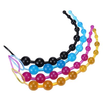 China 10 Different Sizes Beads With Pull Ring Women Vaginal Sex Toys Anal Stimulation Machine Long Strip Anal Beads Butt Plug For Couples Sex Online Stores Adult Pleasure Products for sale